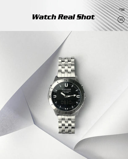 NORTH EDGE Men's Sports Digital Watch Waterproof 50M Altimeter Barometer Compass Business Luxury Men's Watch Outdoor Smartwatch