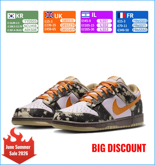 Nike Dunk Low - Versatile Thin Sole Slip-Resistant & Durable Low-Top Skate Shoes Unisex Style White/Black/Orange IB2260-500