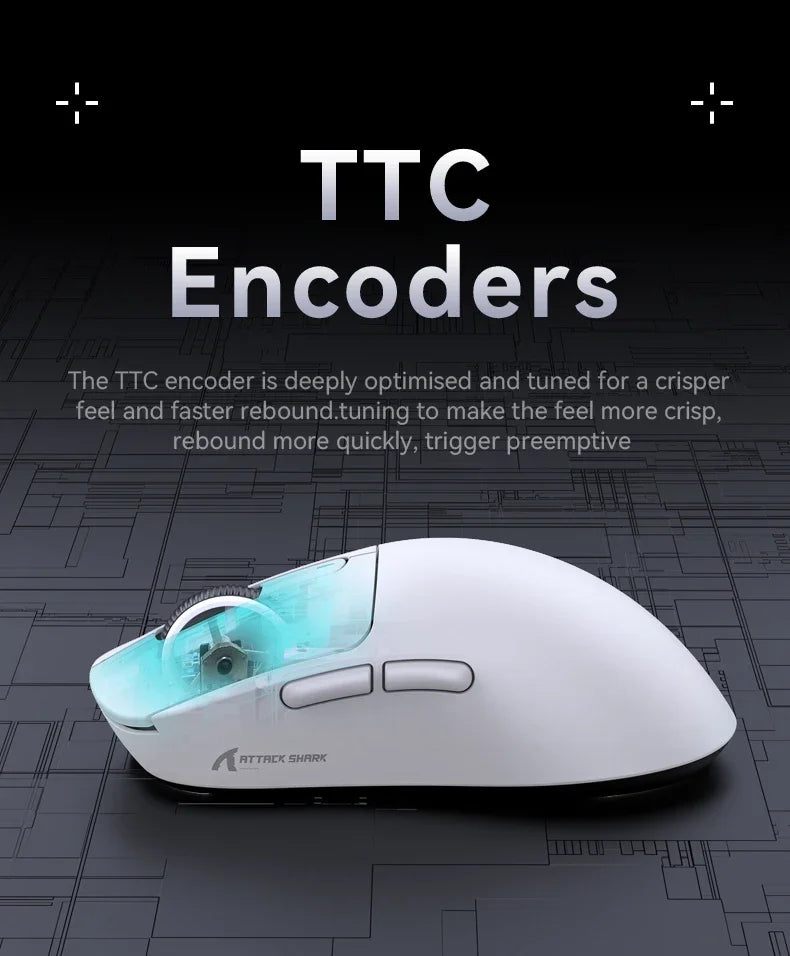 ATTACK SHARK X3 Ultra-Light Wireless Mouse - Tri-Mode 2.4G/BT/Wired, PAW3395 26000DPI, 55g, Macro, for Gaming/Xbox/PS/PC/Mac