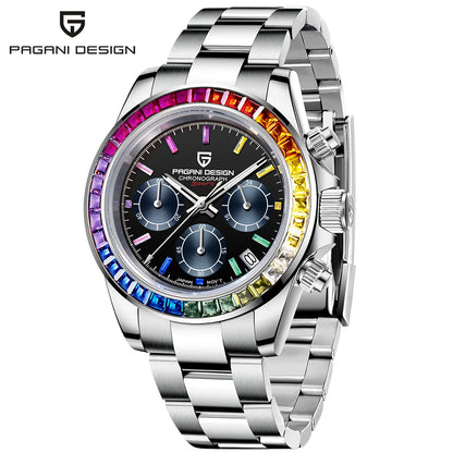 Orologio cronografo da uomo PAGANI DESIGN – Orologio da polso al quarzo di lusso, luminescente e impermeabile.