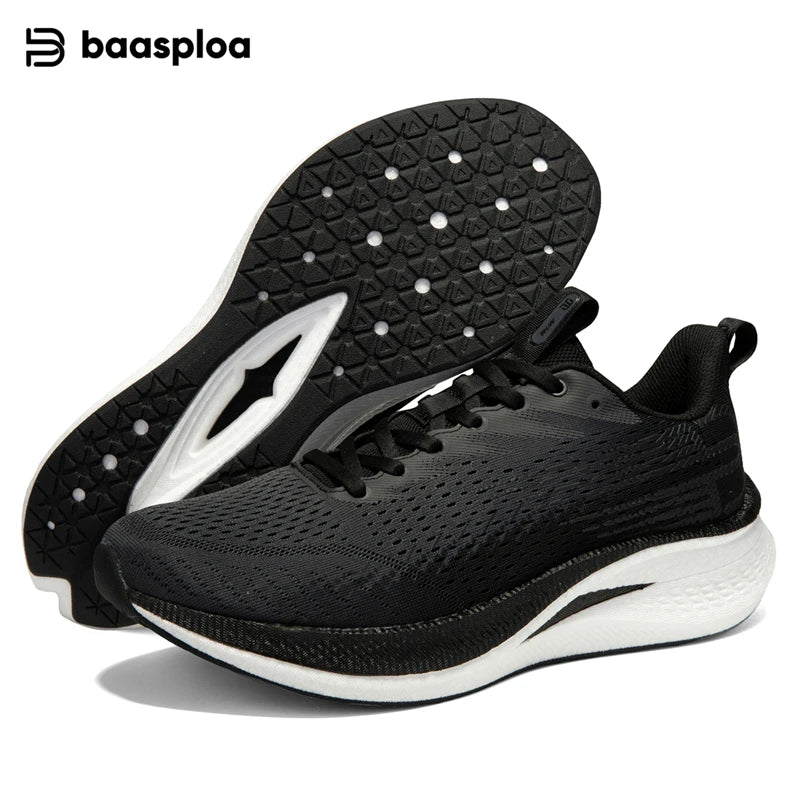 Baasploa Herren-Joggingsportschuhe mit Carbonplatte, professioneller Dämpfung, atmungsaktive rutschfeste Outdoor-Laufsneaker
