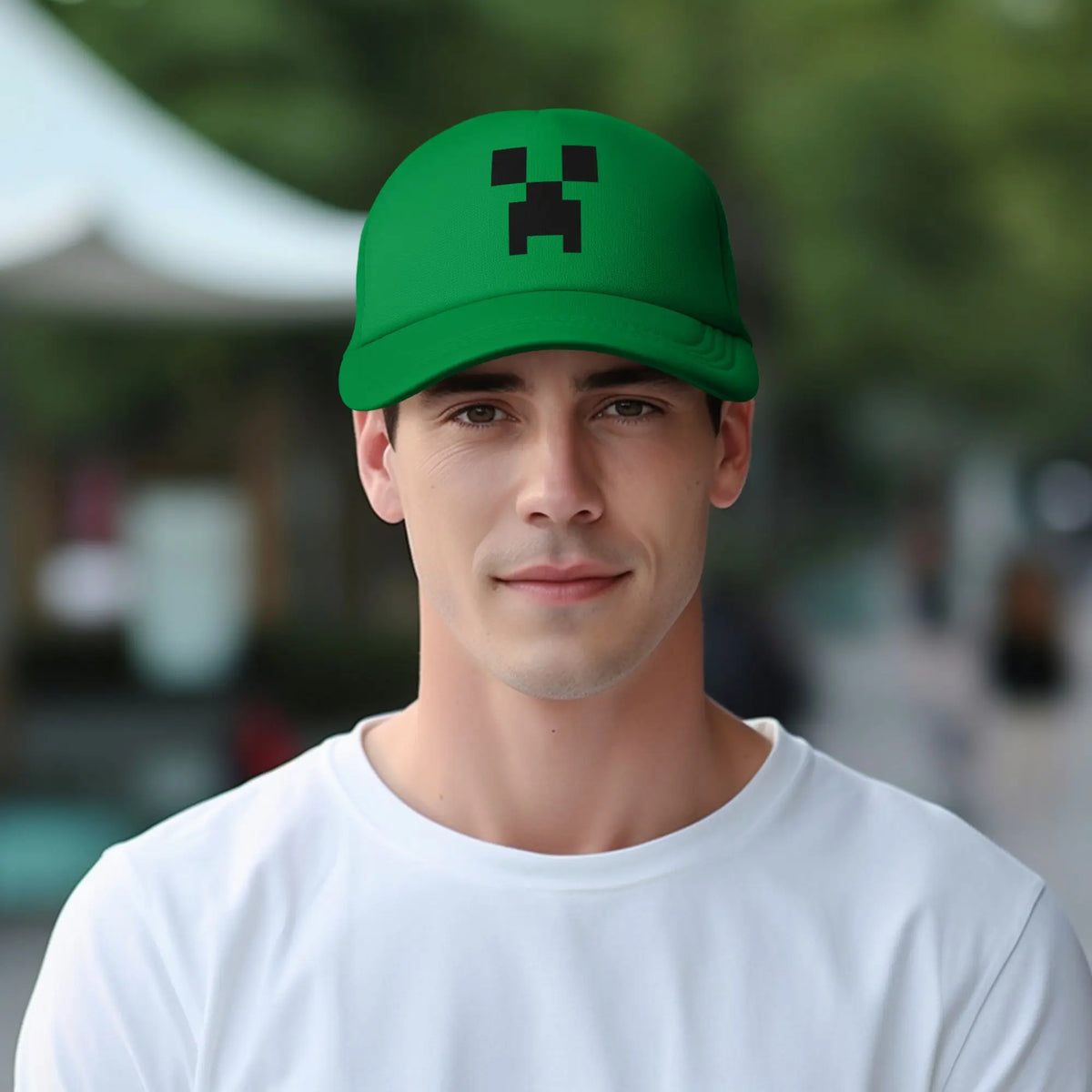 Kapa za odrasle Creepers z velikim čelom, v slogu videoigric, v stilu Trucker, mrežasta bejzbolska kapa, poliestrska kapa, sončna kapa, nastavljiva dirkaška kapa, poletna