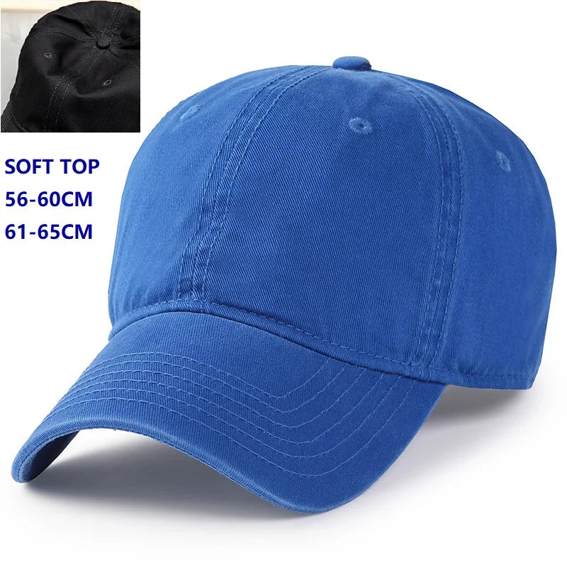 Baseball kapa Big Head Plus Size iz 100 % bombaža, primerna za moške in ženske, nastavljiva kapa »Dad Hat«, velikost 58–60 cm, 61–65 cm