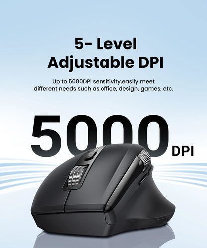 UGREEN  Wireless Mouse Hyper-Fast Scroll Bluetooth 5.4 2.4G Ergonomic 5000DPI for MacBook Tablet Laptops Computer PC Mice