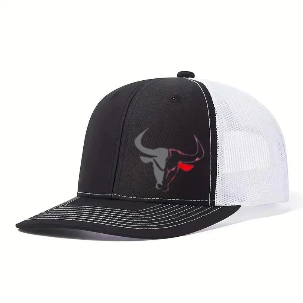 2026 New Casual Bull Head Print Summer Baseball Cap Breathable Hip Hop Sports Visor Mesh Adjustable Sun Hats Men Women