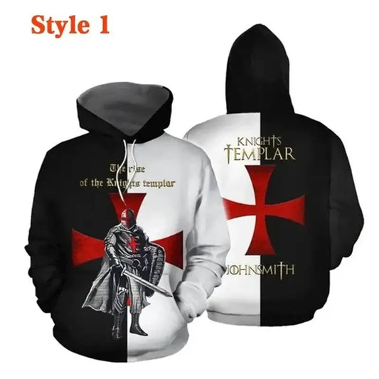 Knight Templar Mens Hoodie Sweatshirt 3d Printed Men Women Casual Hooded Sweatshirts Pullover Hip Hop Harajuku Streetwear Tops, Produit gaming premium Fraquane