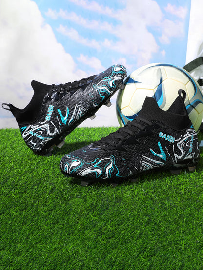 Chaussures de football montantes 2026 avec crampons FG longs et crampons TF, adaptées aux hommes et aux femmes, respirantes et antidérapantes
