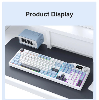 New AJAZZ AK35I V3 MAX Tri-mode Wired Bluetooth Wireless Gaming Keyboard Gasket Full Key Hot Swap 104 Keys Customized Keyboard