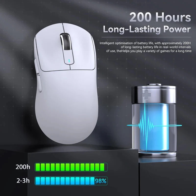 ATTACK SHARK X3 Three-mode Mouse 1K Hz,X3Pro Bluetooth Wireless Mouse 4K Hz Lightweight,PAW3395,650IPS Mobile Speed