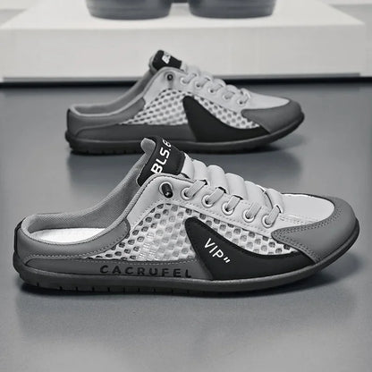 Chaussons mi-ouverts à semelle souple pour hommes, chaussures décontractées tendance d'été, baskets à semelle souple, Zapatos De Hombre, grande taille 48