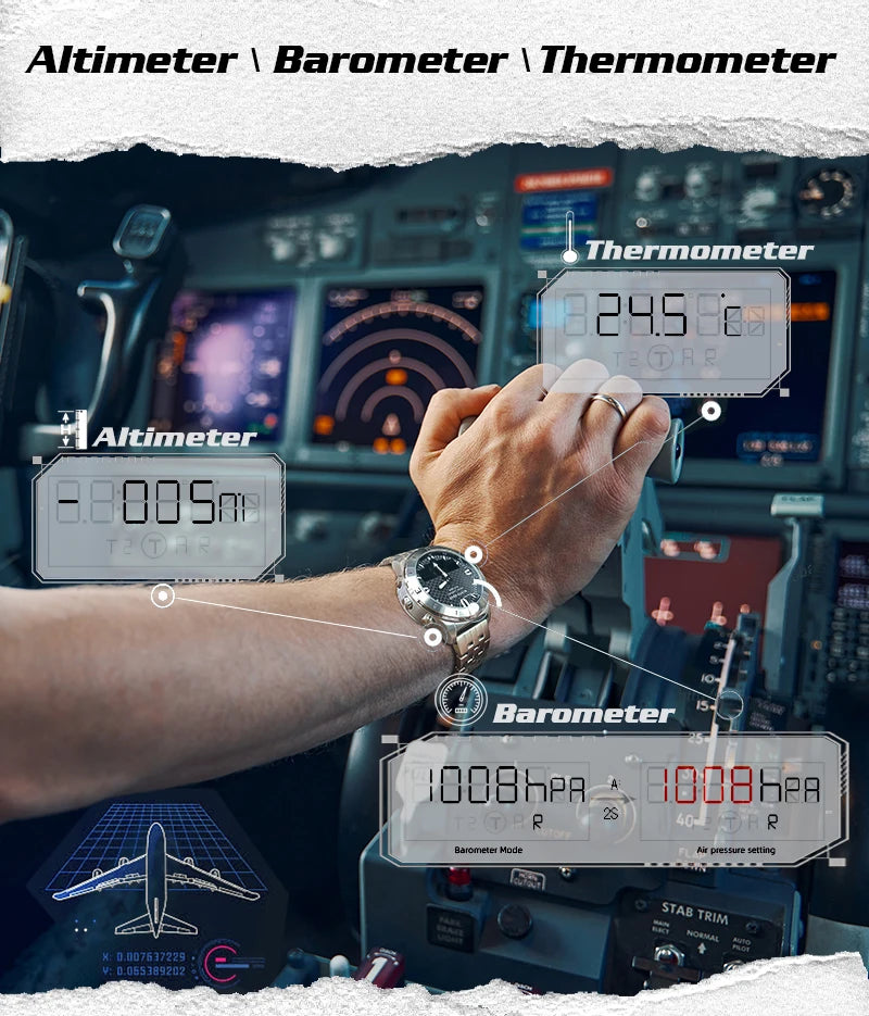 NORTH EDGE Men's Sports Digital Watch Waterproof 50M Altimeter Barometer Compass Business Luxury Men's Watch Outdoor Smartwatch