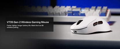 Rapoo VT3S /VT3S MAX GEN-2 Wireless Gaming Mouse True 8K Wireless Polling Rate 49g Ultra Lightweight Up to 750Hr Battery Life