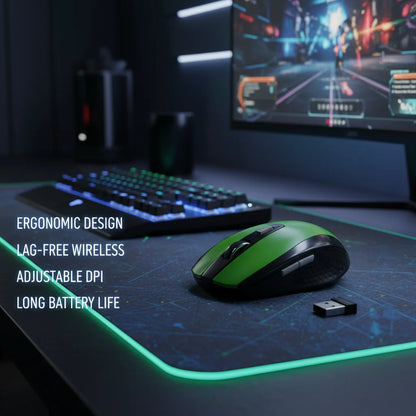 2.4G Wireless Mouse,7500 DPI,6 Buttons, 4-Ways Scroll Optical Gaming Mouse,Ergonomic Design For Desktop&Macbook PC Laptop