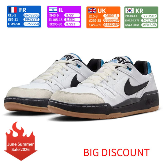 Nike Ful Force Low-Top Skate Shoes Men's Black/White/Blue HJ7262-100