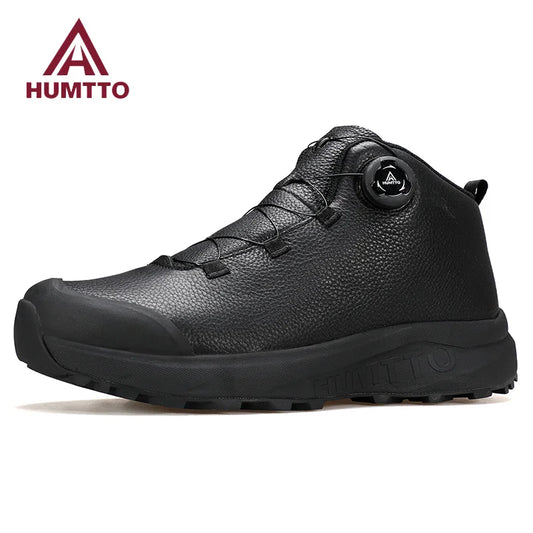 HUMTTO Lederschuhe für Herren Winter Camping Outdoor Herren-Sportschuhe Atmungsaktive Trekkingstiefel für Männer Rutschfeste Wandersneaker
