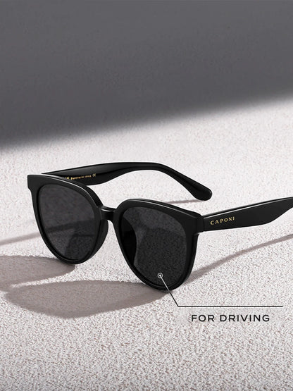 Óculos de sol de design da marca CAPONI para mulher, estilo retro, para raparigas, estilo coreano, polarizados, com proteção UV, modelo BH31031