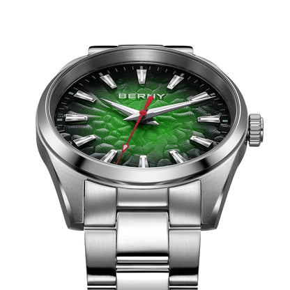 Orologio da uomo BERNY – Orologio al quarzo, vetro zaffiro, lancette luminescenti, impermeabile fino a 10 ATM, interamente in acciaio inossidabile – Stile elegante e casual, ideale per l’uso quotidiano o per le occasioni professionali