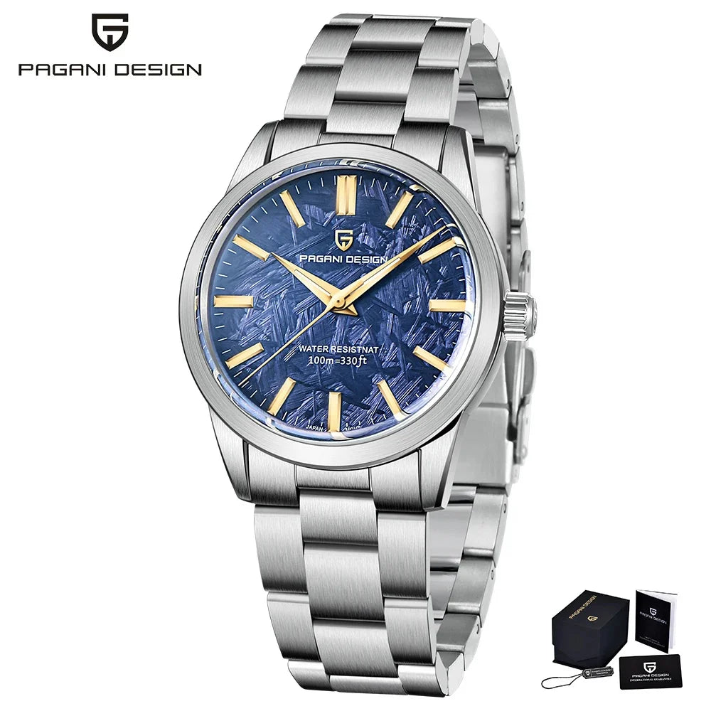 Orologio da uomo PAGANI DESIGN 40 mm, movimento al quarzo giapponese TMI VH31, stile lusso/business, vetro zaffiro, acciaio inossidabile 316L, impermeabile fino a 100 m