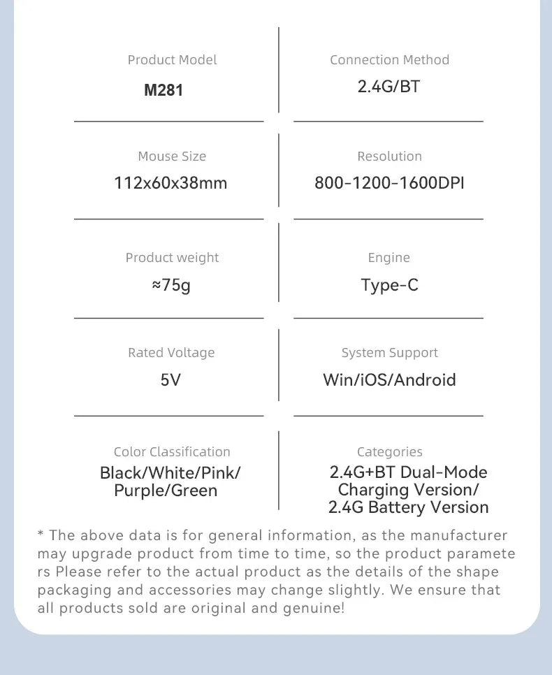Bluetooth 5.4 Mouse 2.4G Wireless Mouse Dual Mode Slient Mouse Rechargeable Gaming Mouse Mice for PC Computer Laptop Macbook