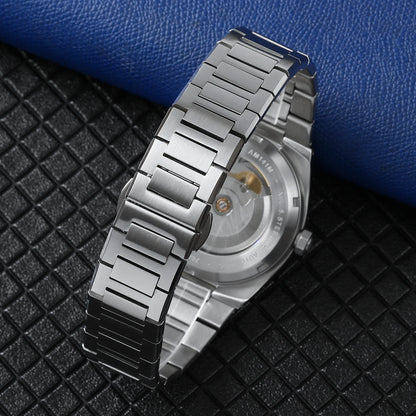 Orologio automatico da uomo BERNY, dorato, vetro zaffiro, lancette luminescenti, originale al 100%, dotato di movimento PT5000, rivestimento antiriflesso, modello di lusso con lunetta intercambiabile, impermeabile fino a 5 ATM.