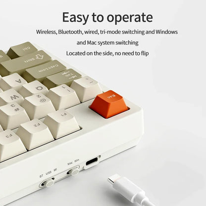 Ajazz AK35I V3/V4 MAX Tri-mode Wired Bluetooth Wireless Gaming Keyboard Gasket Full Key Hot Swap 104 Keys Customized Keyboard