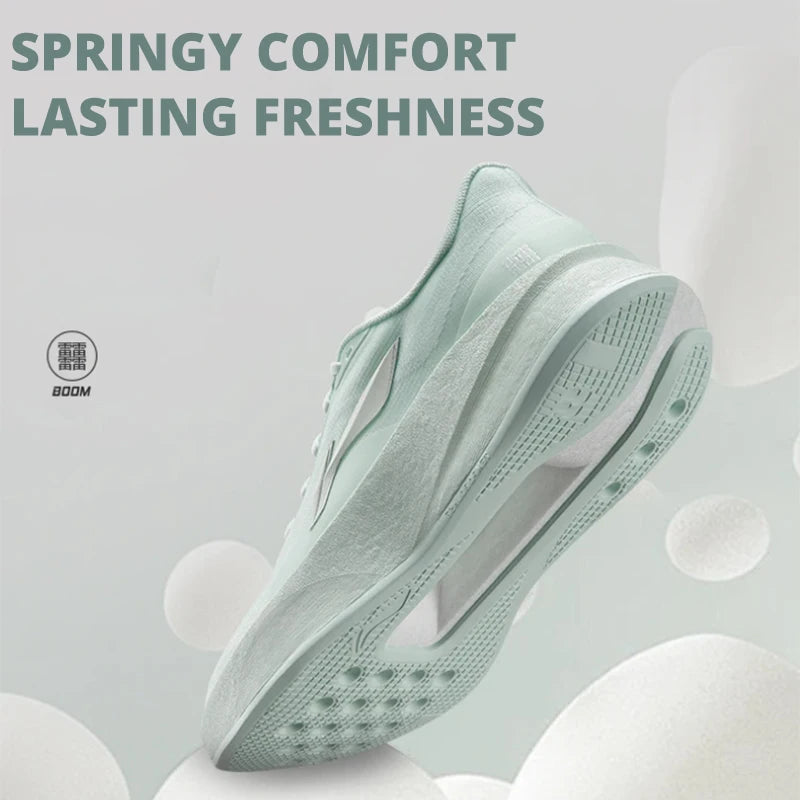 Li-Ning Women's CHAOYING Cushion Running Shoes BOOM Lightweight Rebound TEMPO BOUNSE Flexible LiNing Comfortable Sneaker ARBW008