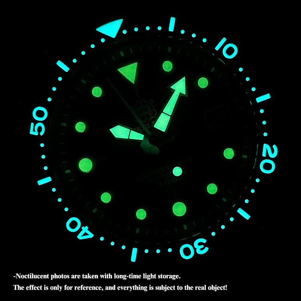 STEELDIVE SD1975 Mens Automatic Watches Men Dive Watch 300m Waterproof Mechanical Wristwatch C3 Luminous Clock Sapphire Mirror