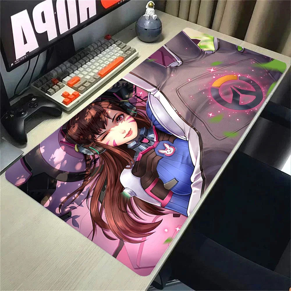 Overwatch 2 Gaming Accessories Mouse Pad Gamer Cabinet Pc Big Desk Mat Computer Keyboard Desks Xxl Mousepad Anime Large Mausepad
