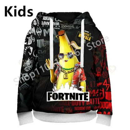 Llama Battle Royale F-Fortnited hættetrøjer med 3D-print til mænd, kvinder og børn, sweatshirts til drenge og piger, streetwear-pullover, grønne overdele