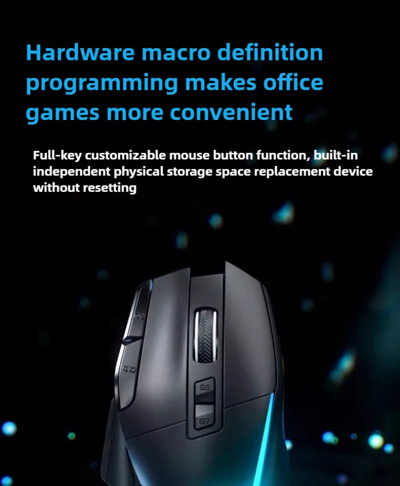 G2 Wired Gaming Mouse 12800DPI Ergonomics RGB Lighting Effect 1000Hz 7000FPS 9 Keys Macro Programming Mouse for Laptops Desktop