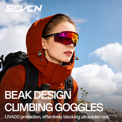 SCVCN Sonnenbrillen für Herren, Fahrradbrillen mit UV400-Gläsern, Fahrradbrillen für Rennrad und Mountainbike, Damen, Freizeit, Wandern