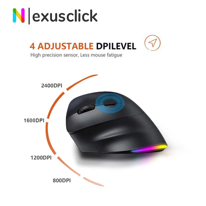 Left Hand Wireless Mouse Bluetooth Mouse Gamer Ergonomic 2400DPI Silent Mouse For MacBook Tablet Laptops Computer PC 2.4G Mice
