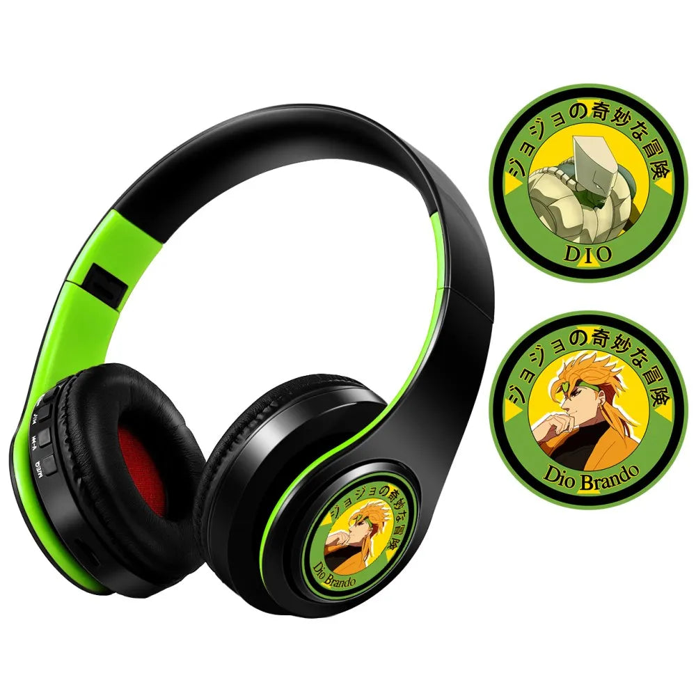 Japan Anime Headphone Demon Slayer Kimetsu No Yaiba Kamado Tanjirou Cosplay Bluetooth Headset Earphone with Mic Support TF Card