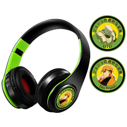 Japan Anime Headphone Demon Slayer Kimetsu No Yaiba Kamado Tanjirou Cosplay Bluetooth Headset Earphone with Mic Support TF Card