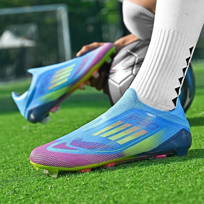Nouvelles chaussures de football pour hommes, crampons de sport d'extérieur pour garçons et adultes, bottes de football d'entraînement respirantes, antidérapantes, à crampons longs, confortables