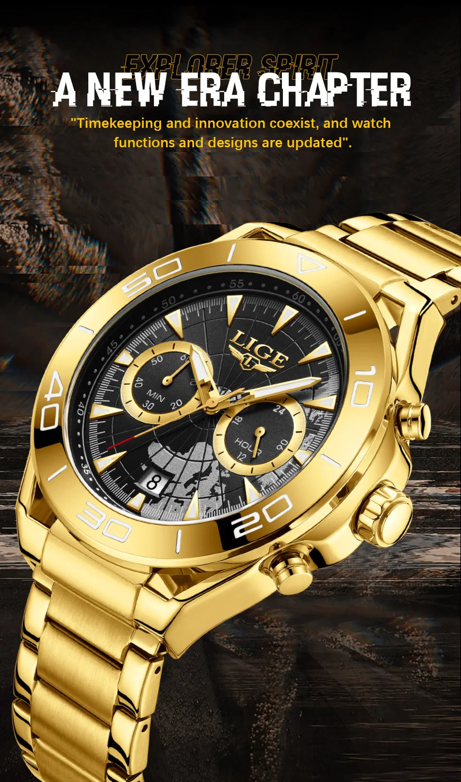 LIGE Luxusuhren für Herren, Freizeit- und Business-Uhren, Herrenmode, wasserdichte Militär-Quarzarmbanduhren für Herren, Montre Homme