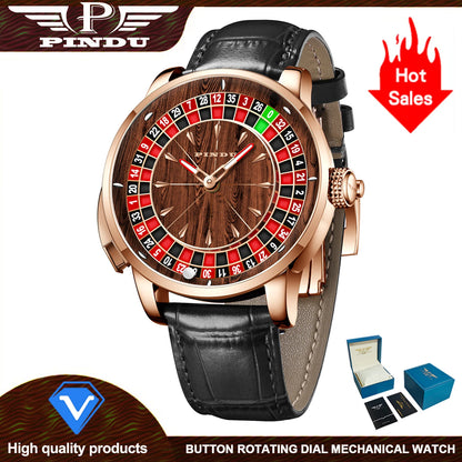 2025 NEW PINDU design Rotating dial Mechanical Watch Men Japan NH35 Movement Sapphire Waterproof TOP-luxurious Automatic watch