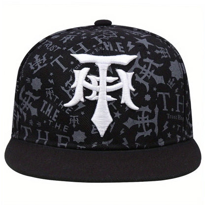 2025 Creative New Baseball Hat T Embroidery Graffiti HipHop Hat Street Fashion Decorative Hat Daily Leisure Flat Edge Hat Unisex