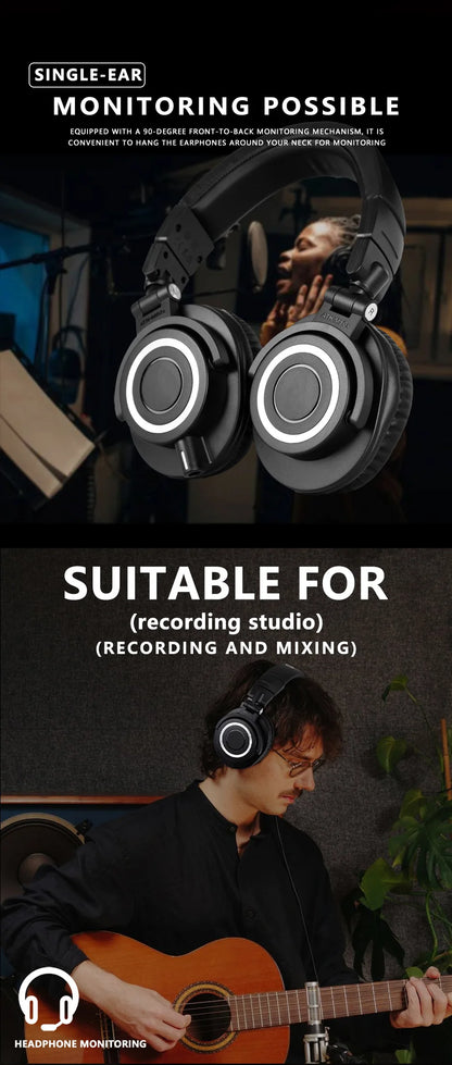 M50X HIFI Audio Headphones Professional Fully Enclosed Foldable Monitoring earphones Game Music Headset orange colour qualified