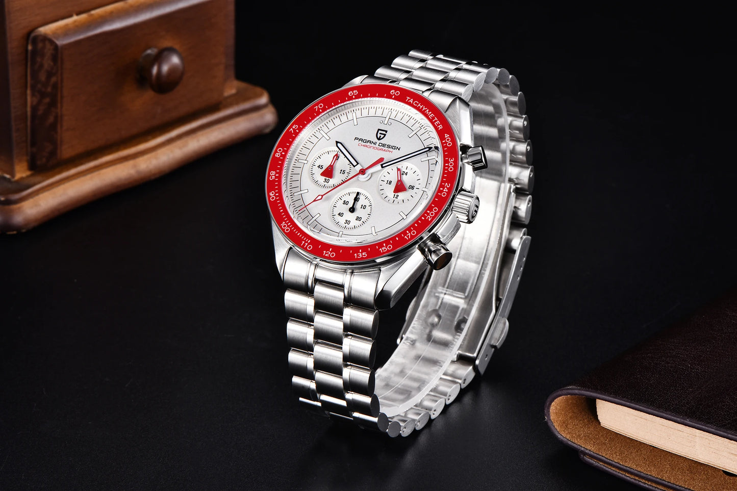 PAGANI DESIGN Planetary Series Saturn Light Tan  Quartz Watch Men Speed Chronograph AR Sapphire crystal Wristwatch Men 2026 New