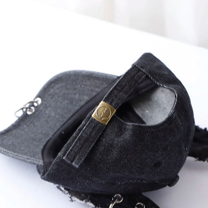 NEW y2k Hot Girl Graffiti Jeans Rabbit Ears Cowboy Baseball Hat Wash Graffiti Hip Hop Cap Women Men Party Team Baseball Cap