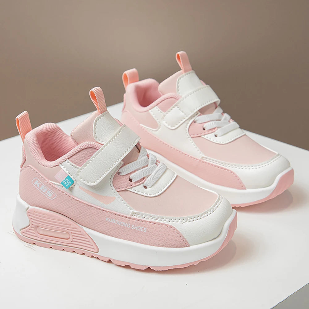 PU Leather Sport Shoes For Children Trend Fashion Kid's Sneakers Soft-soled Outdoor Boy's Girl's Running Shoes