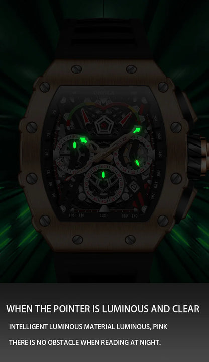 New Luxury Men Watch ONOLA Fashion Fully Automatic Mechanical Watches Man Unique Design Waterproof Tape Watch Wristwatch