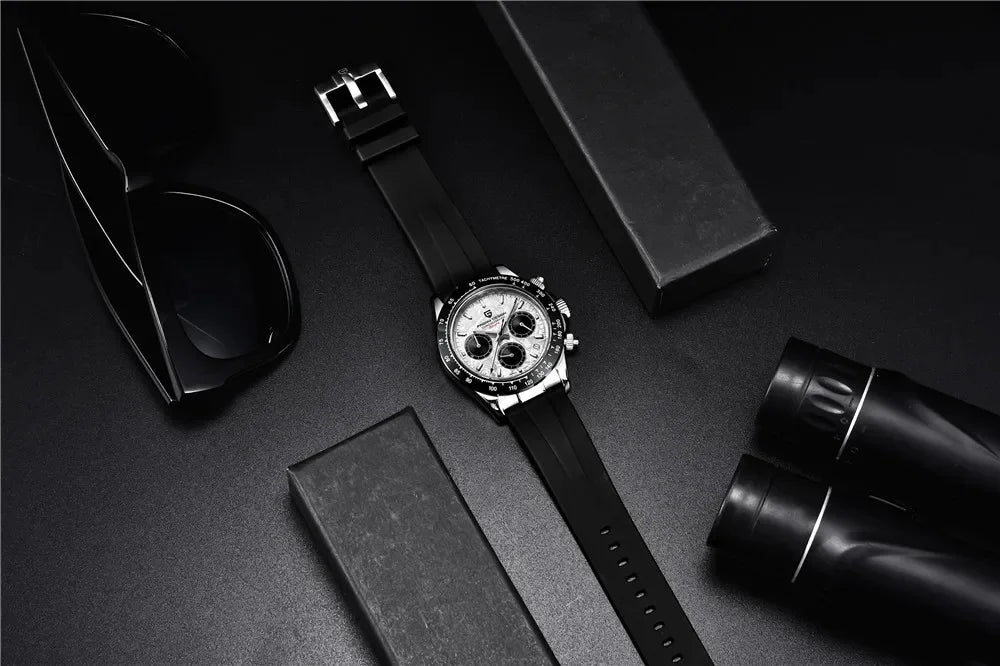Originale neue PAGANI DESIGN PD-1664 Luxus-Herrenuhr mit japanischem VK63-Quarzwerk, Saphirglas, wasserdichtem Chronographen, Gold