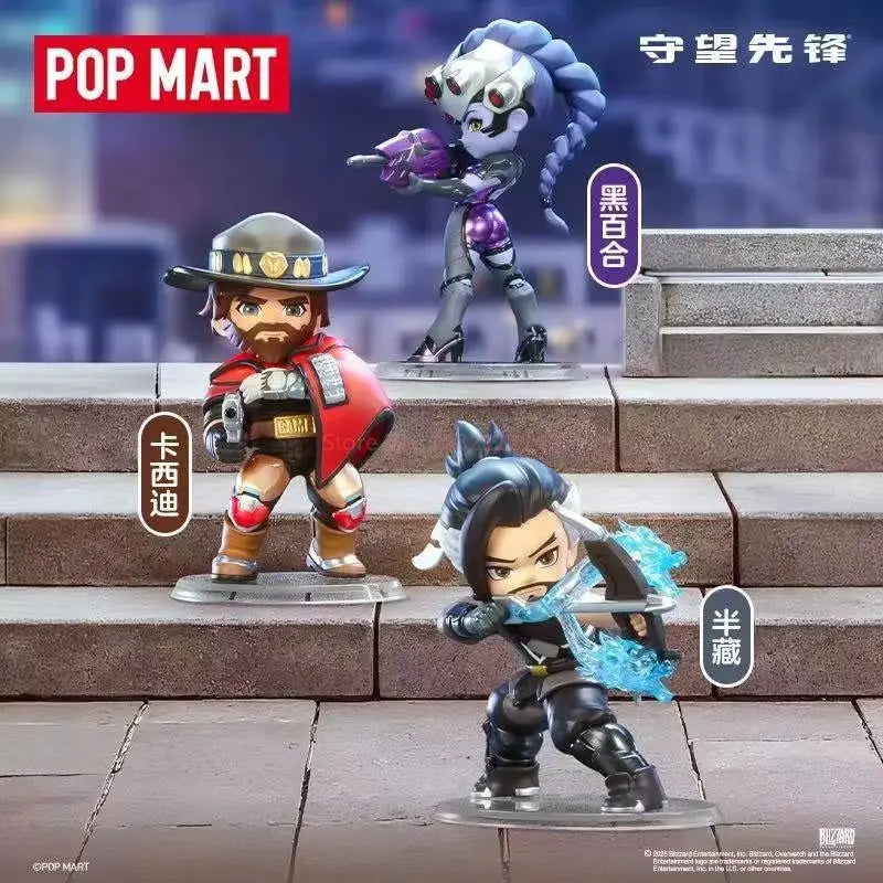Aito POP MART Overwatch Play Of The Game -sarjan blind box PVC-keräilyfiguuri, työpöytäkoriste, tyttöjen lelumalli faneille