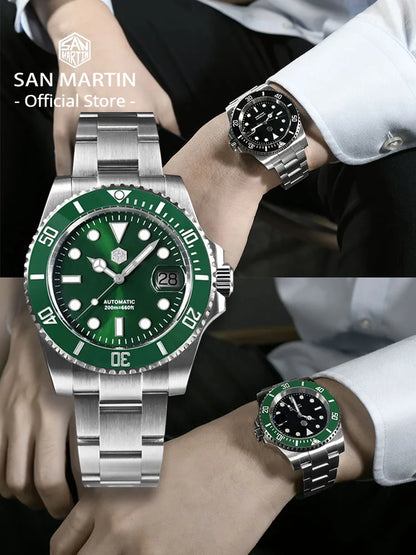 San Martin Upgraded Version 40mm Water Ghost Diver Watch Men's Luxury Automatic Mechanical Watches Sapphire Waterproof 200m SN0017