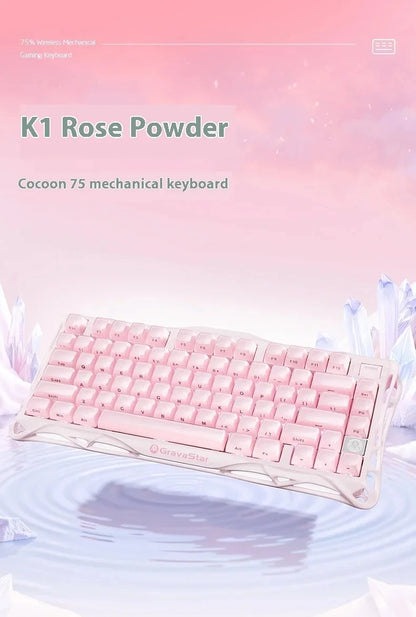 GravaStar Mercury K1 RGB Mechanical Keyboard Hot Swappable Gaming Keyboard Linear Switches RGB Wireless Gaming Keyboard