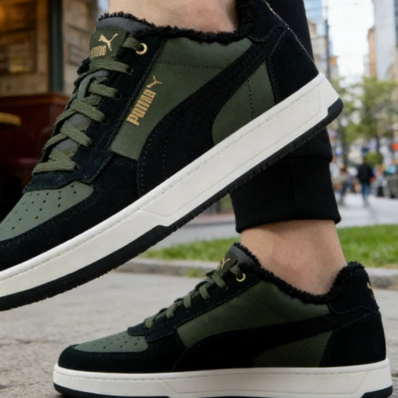 Puma Mid Top Low Top Chaussures de skate avec doublure en peluche antidérapante, confortables et chaudes, baskets décontractées 392334-02