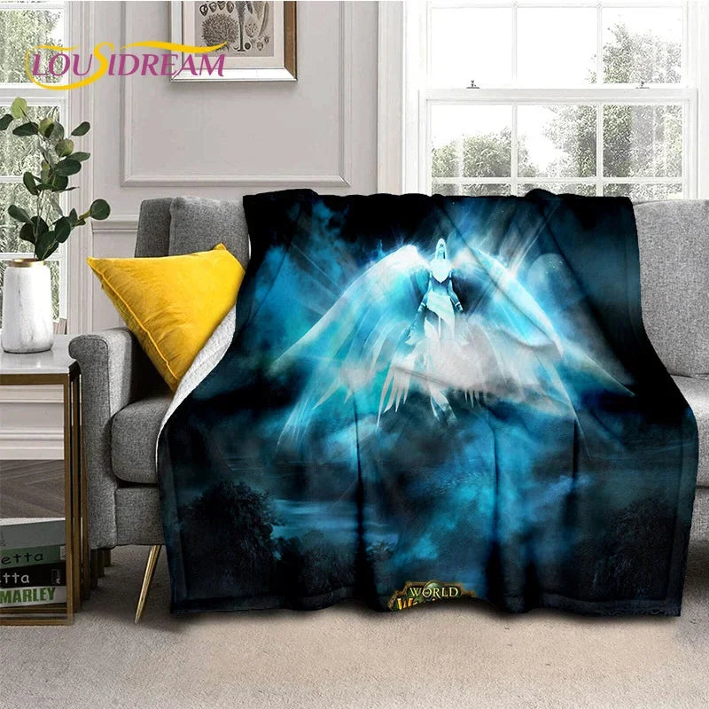 WOW, World of Warcraft Demon Hunter, Lich King, pătură din flanel pentru pat, dormitor, canapea, picnic, pătură pentru exterior și timp liber