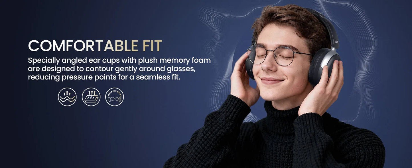 Acer ANC Wireless Headphone Noise Cancelling Hi-Res Spatial Audio Earphone Bluetooth Over Ear Headset 40mm Dynamic Driver OHR516